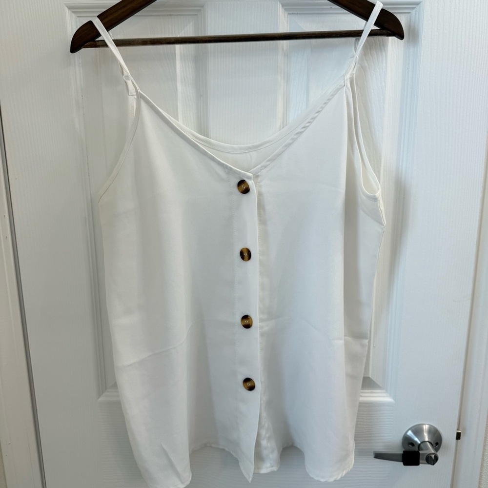 White Button-Down Women's Top